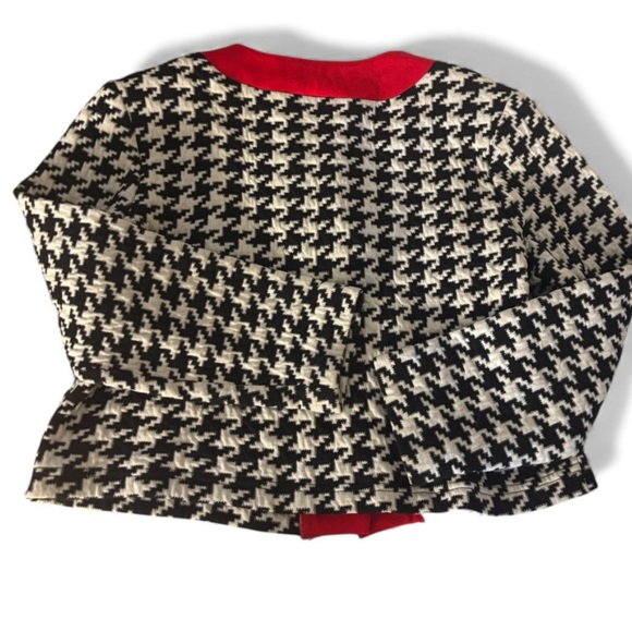 Aron Houndstooths shoulder cardigan with Red Accents - Picture 2 of 6